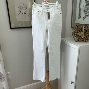 J Crew 9” Demi Boot Crop white jeans